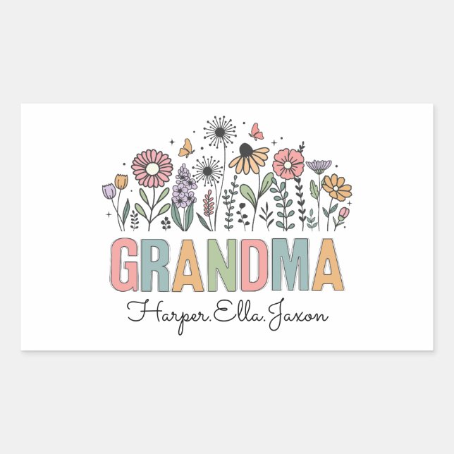 Best Grandma Ever | Happy Grandparents Day Cute Rectangular Sticker (Front)