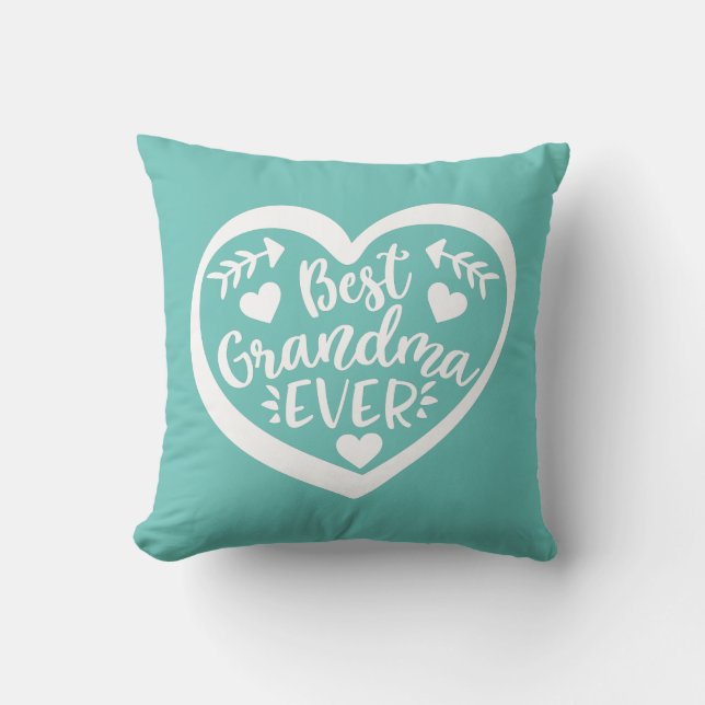 Best Grandma Ever Heart Gift Cushion (Front)