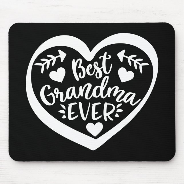 Best Grandma Ever Heart Gift Mouse Mat (Front)