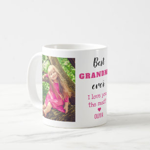 Best Grandma Ever Love You Most Grandkid 2 Photo  Coffee Mug
