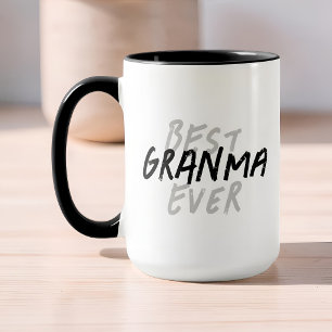 Best Grandma Ever Modern Black and Grey Grunge Mug