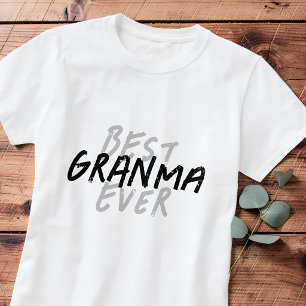 Best Grandma Ever Modern Black and Grey Grunge T-Shirt