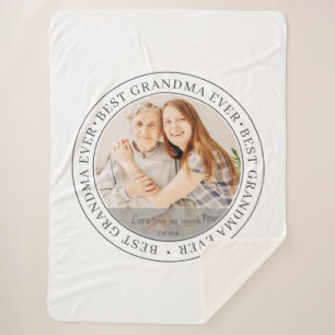 Best Grandma Ever Modern Classic Photo Sherpa Blanket