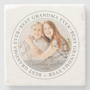 Best Grandma Ever Modern Classic Photo Stone Coaster