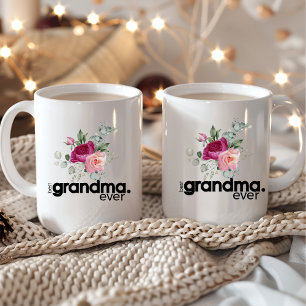  Best Grandma Ever Modern Floral Chic Coffee Mug