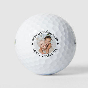 Best Grandma Ever Modern Personalised Photo Wilson Golf Balls