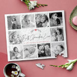 Best Grandma Ever Modern Script 10 Photo Collage Jigsaw Puzzle<br><div class="desc">“Best Grandma Ever.” She’s loving every minute with her grandkids. A stylish, simple visual of soft grey handwritten script and leaf heart laurel, along with soft rose pink sans serif and script typography overlay a white background. A white heart and your personalised message overlay soft pink on the back. Add...</div>