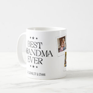 Best Grandma Ever Modern Snapshot Style 4 Photos Coffee Mug