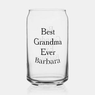 Best Grandma ever name date simple mothers day min Can Glass