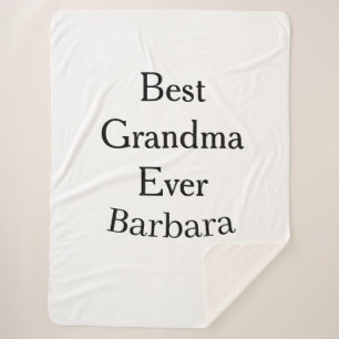 Best Grandma ever name date simple mothers day min Sherpa Blanket