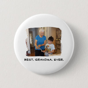 Best Grandma Ever Nana Grandparent Custom Photo 6 Cm Round Badge