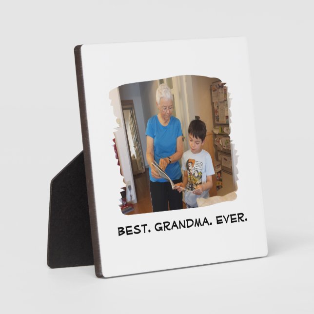 Best Grandma Ever Nana Grandparent Custom Photo Plaque (Front)