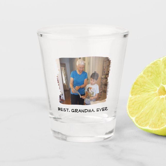 Best Grandma Ever Nana Grandparent Custom Photo Shot Glass (Front)