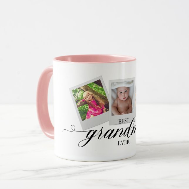 Best Grandma Ever Personalised Custom Photo Family Mug (Front Left)