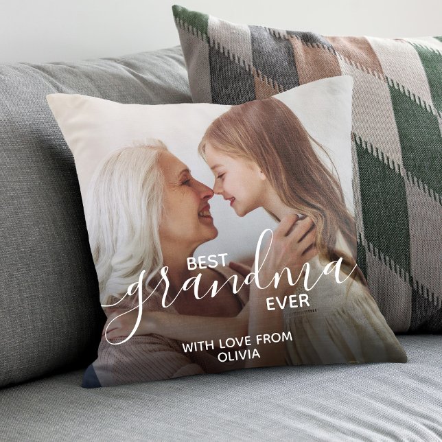 Best Grandma Ever Personalised Photo Cushion (Creator Uploaded)