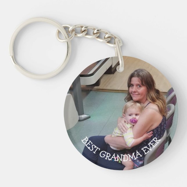 Best Grandma Ever Personalised Photo Key Chain (Front)