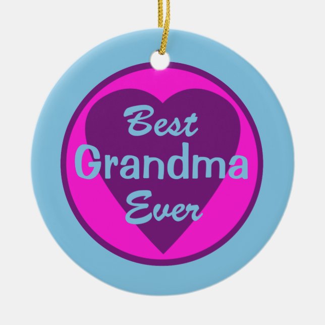 Best Grandma Ever Personalised Photo Ornament (Front)