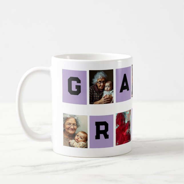 Best Grandma Ever Photo Collage Coffee Mug (Left)