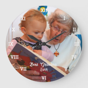 Best Grandma Ever Photo Collage Create Your Own Large Clock