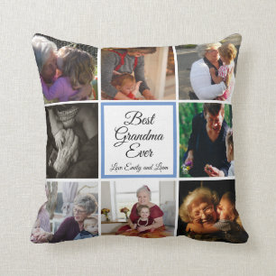 Best grandma ever photo collage custom text  cushion