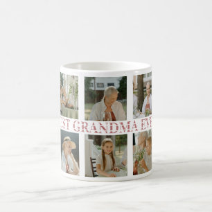Best Grandma Ever Photo Collage – Gift with Hearts Coffee Mug