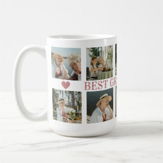 Best Grandma Ever Photo Collage – Gift with Hearts Coffee Mug