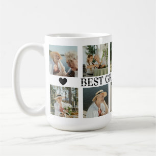 Best Grandma Ever Photo Collage – Gift with Hearts Coffee Mug