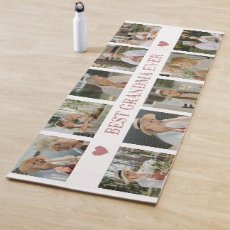 Best Grandma Ever Photo Collage – Gift with Hearts Yoga Mat