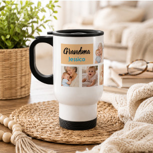 Best Grandma Ever Photo Collage Grandparents Travel Mug