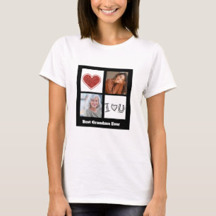 Best Grandma Ever Photo collage heart T-Shirt