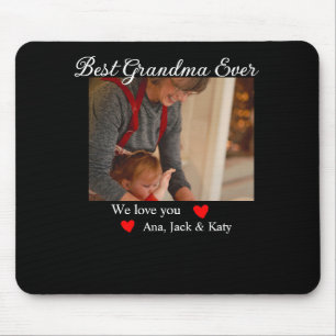 Best Grandma ever photo collage we love you name Mouse Mat