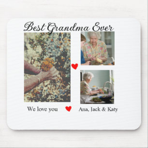 Best Grandma ever photo collage we love you name Mouse Mat