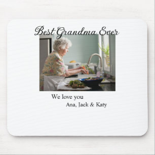 Best Grandma ever photo collage we love you name Mouse Mat