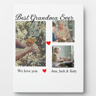Best Grandma ever photo collage we love you name Plaque