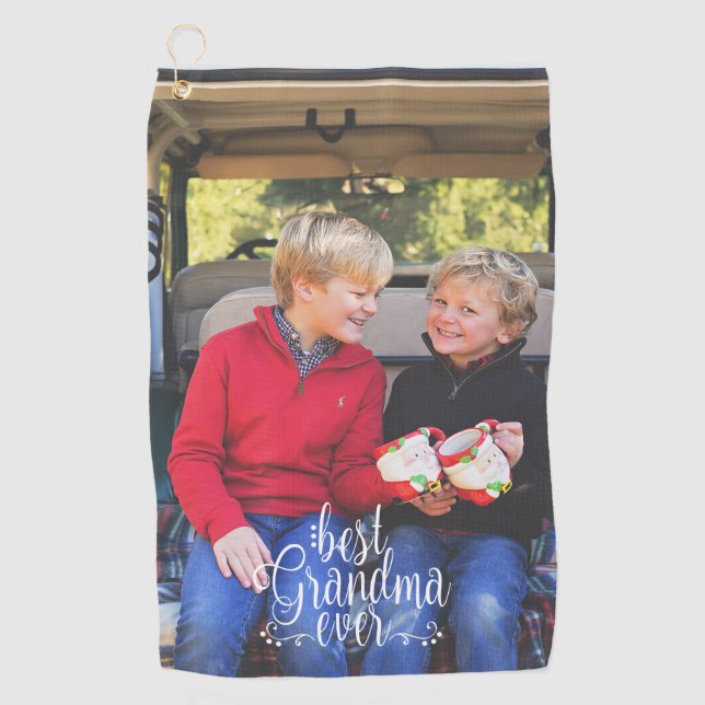 Best Grandma Ever Photo Golf Towel (Front)