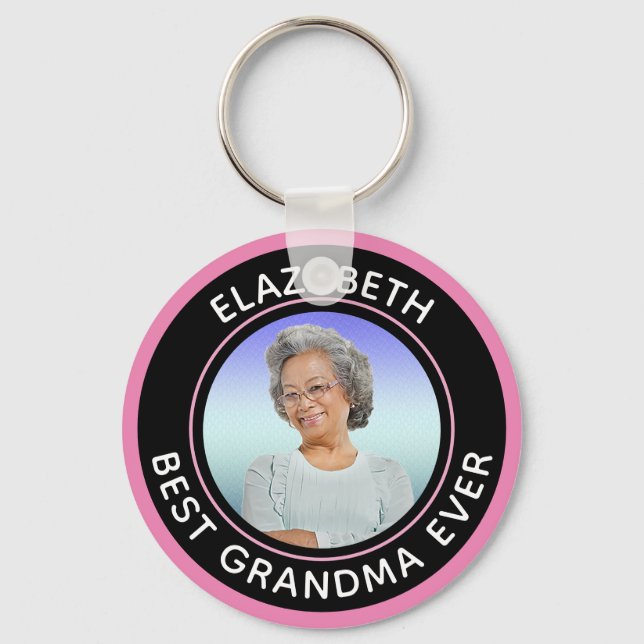  Best Grandma Ever Photo Golfer Personalise      Key Ring (Front)