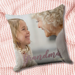 Best Grandma Ever Photo Heart Cushion