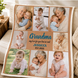 Best Grandma Ever Photo Personalised Grandparent Fleece Blanket