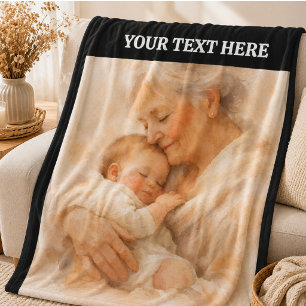 Best Grandma Ever Photo Personalised Grandparent Fleece Blanket