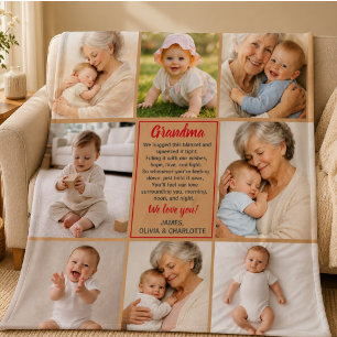 Best Grandma Ever Photo Personalised Grandparent Fleece Blanket