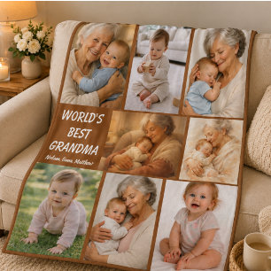 Best Grandma Ever Photo   Personalised Grandparent Fleece Blanket