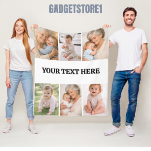 Best Grandma Ever Photo   Personalized Grandparent Fleece Blanket