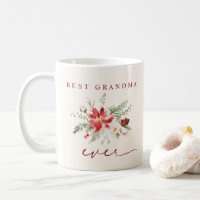 Best Grandma Ever Poinsettia Greenery Christmas