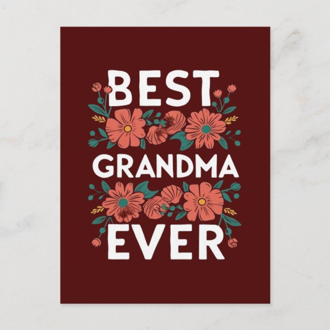 Best grandma ever postcard (Front)