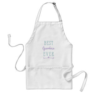 Best Grandma Ever Purple Teal Custom Photo Standard Apron