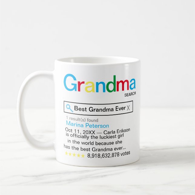 Best Grandma Ever Search engine Result message Coffee Mug (Left)