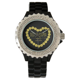 Best Grandma Ever Sunflower Heart Personalised  La Watch