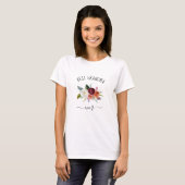 Best Grandma Ever | Trendy Burgundy Boho Floral T-Shirt (Front Full)