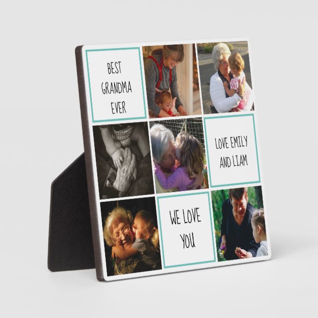 Best grandma ever we love grandma photo collage plaque (Front)