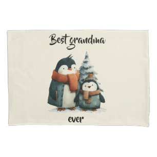 Best Grandma Ever Winter Penguins Pillowcase